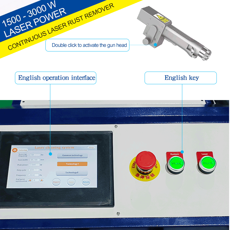 Fiber Laser Cleaning Machine 1000W - Portátil 1000w/2000w/3000w handheld laser mais limpo