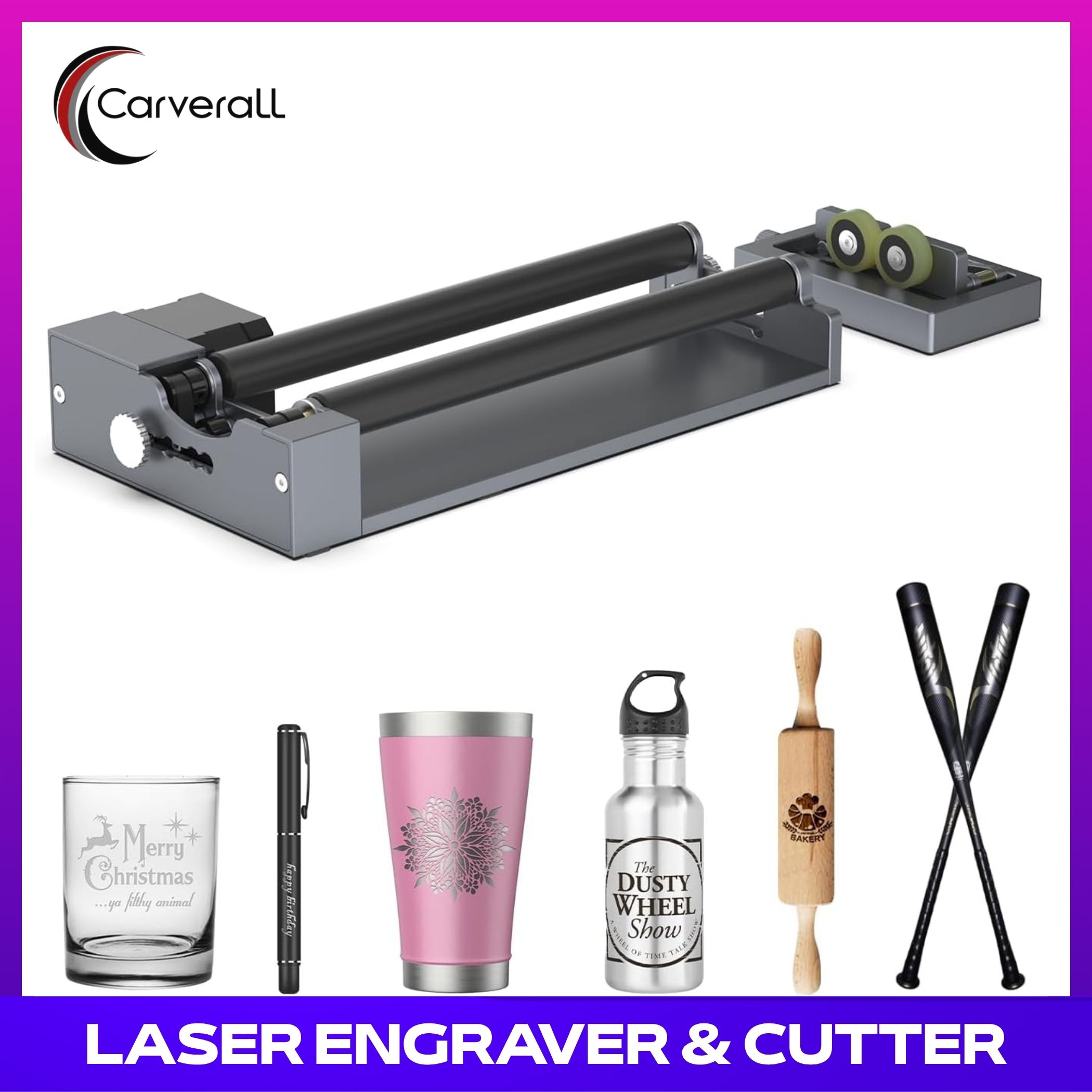 Laser Marking Machine Rotary Axis - Rolo Rotativo com Suporte, Rolo Rotativo