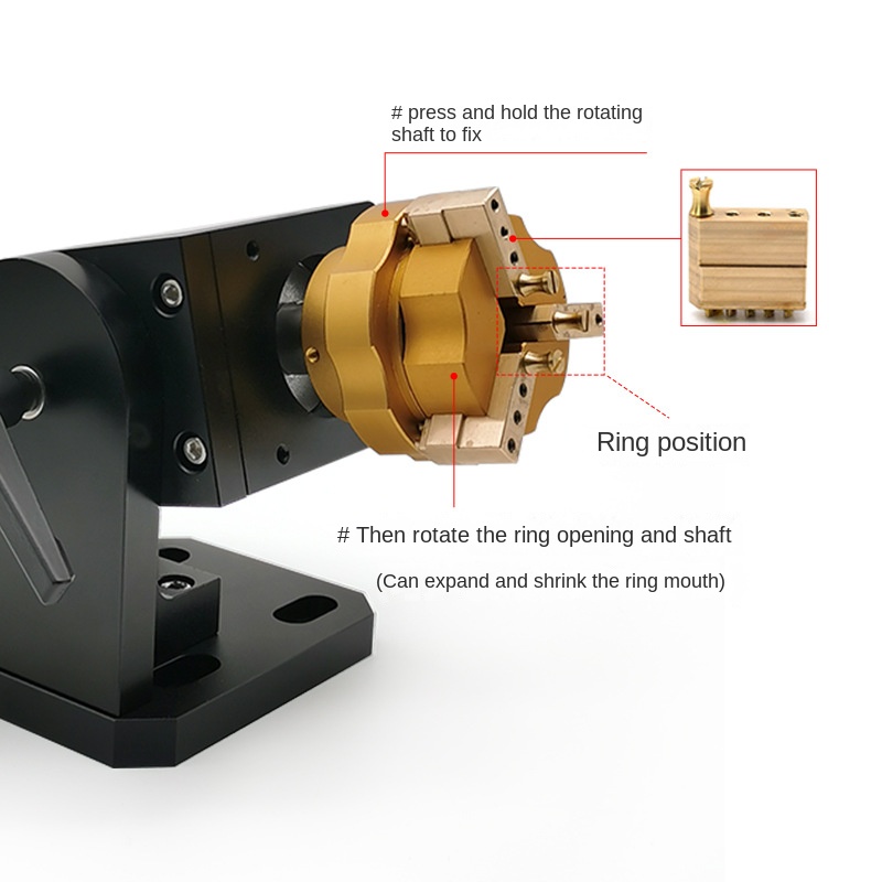 Anel de laser de fibra 4 ° eix - Laser Marking Machine Rotary Axis avaliação e preço